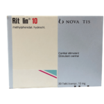 Ri talin Methyl phenidate 10mg 30 Tablets For treat attention deficit disorder & narcolepsy